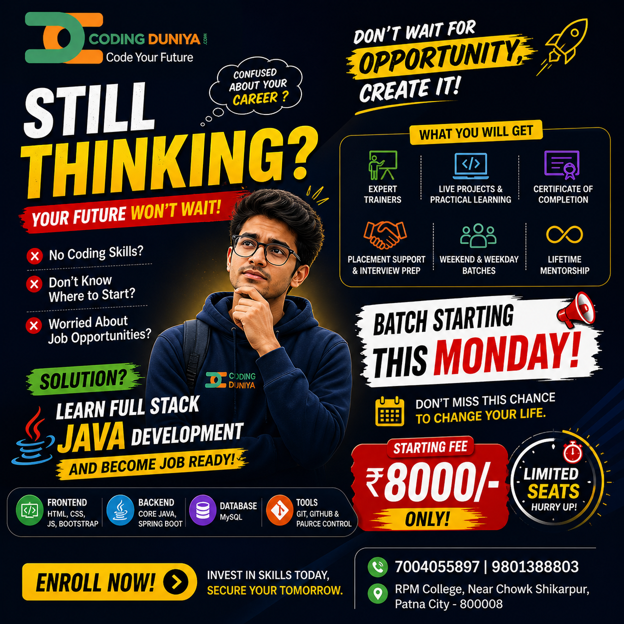 Java Course pricing at Coding Duniya Patna
